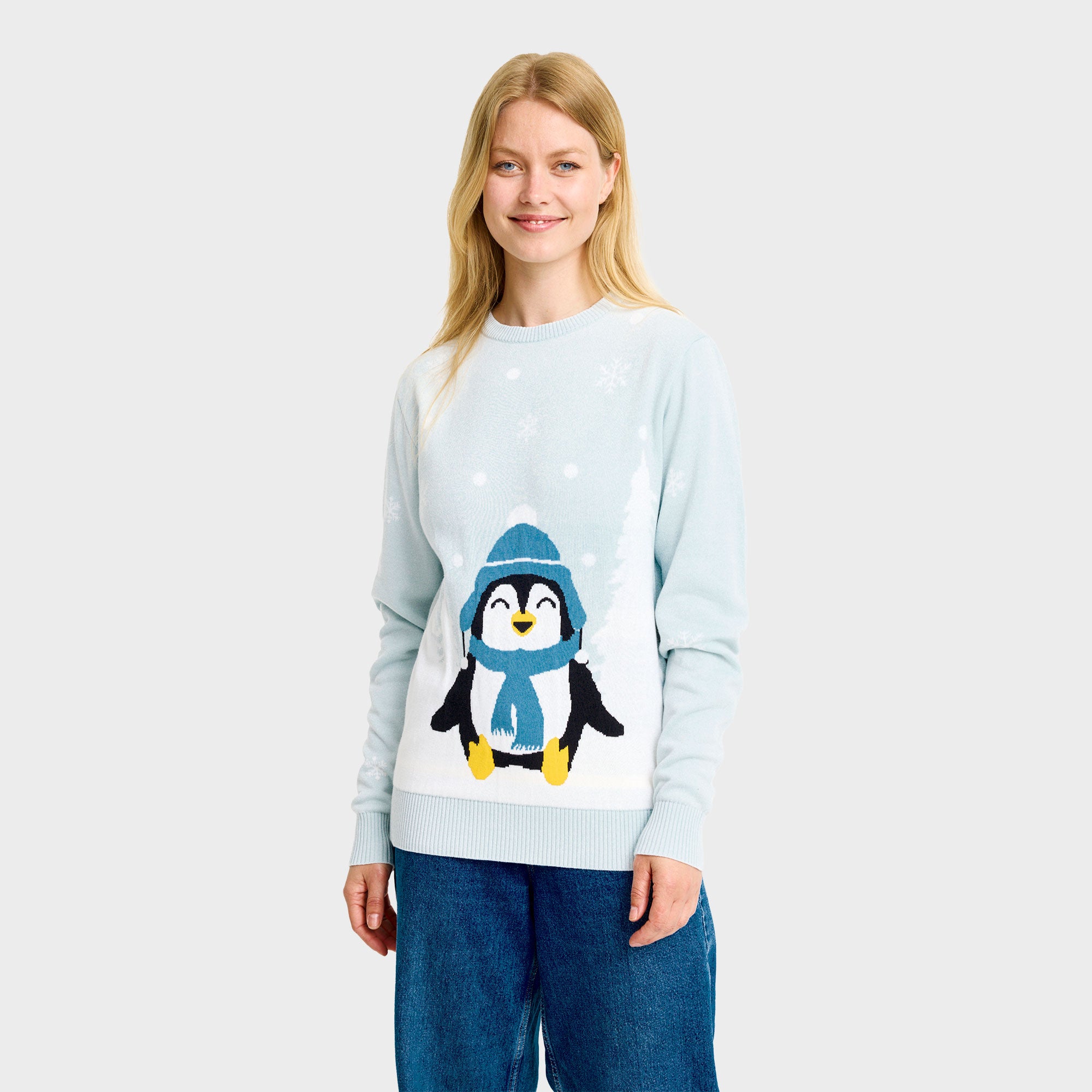 Den søde pingvin julesweater - Dame.